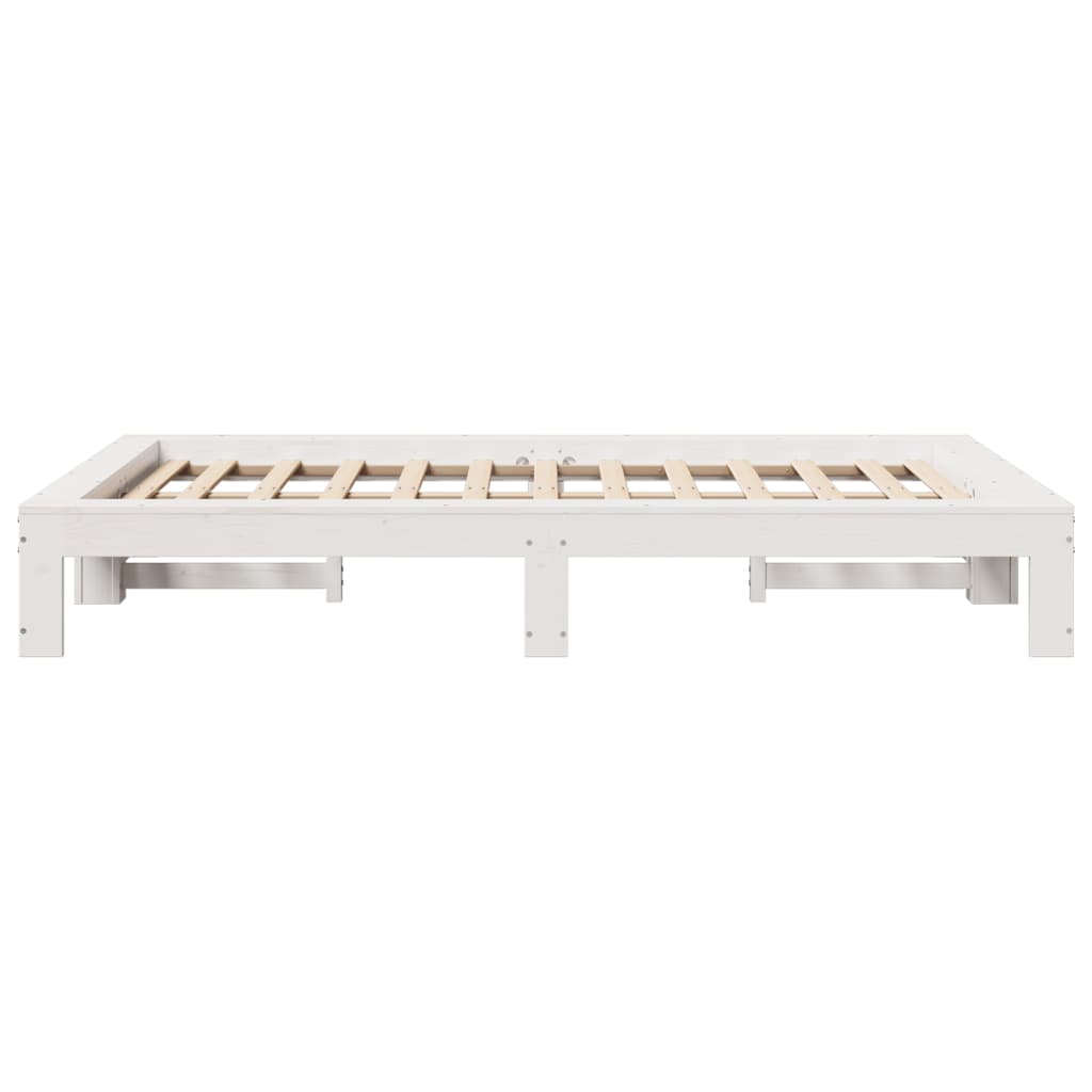 sengeramme uden madras 120x200 cm massivt fyrretræ hvid