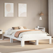 sengeramme uden madras 120x200 cm massivt fyrretræ hvid