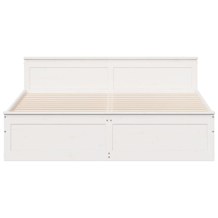 sengeramme m. sengegavl 180x200 cm uden madras massivt fyr hvid