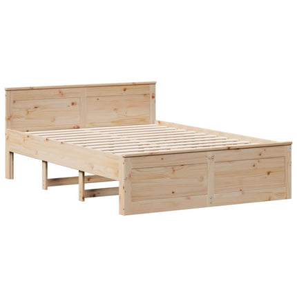 sengeramme m. sengegavl 150x200 cm uden madras massivt fyr hvid