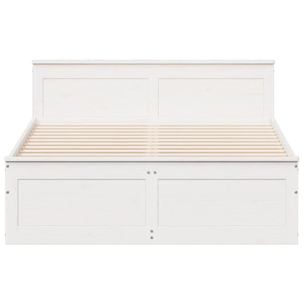 sengeramme m. sengegavl 150x200 cm uden madras massivt fyr hvid