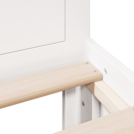 sengeramme m. sengegavl 150x200 cm uden madras massivt fyr hvid