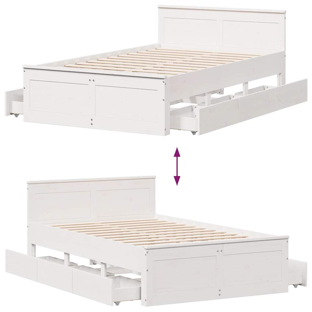 sengeramme m. sengegavl 135x190 cm uden madras massivt fyrretræ