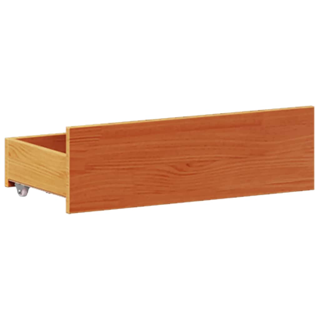 sengeramme m. sengegavl 135x190 cm uden madras massivt fyr brun