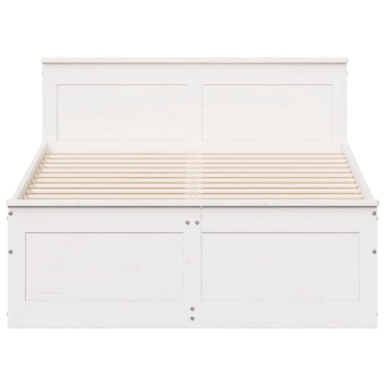 sengeramme m. sengegavl 120x190 cm uden madras massivt fyr hvid