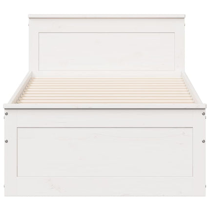 sengeramme m. sengegavl 75x190 cm uden madras massivt fyr hvid