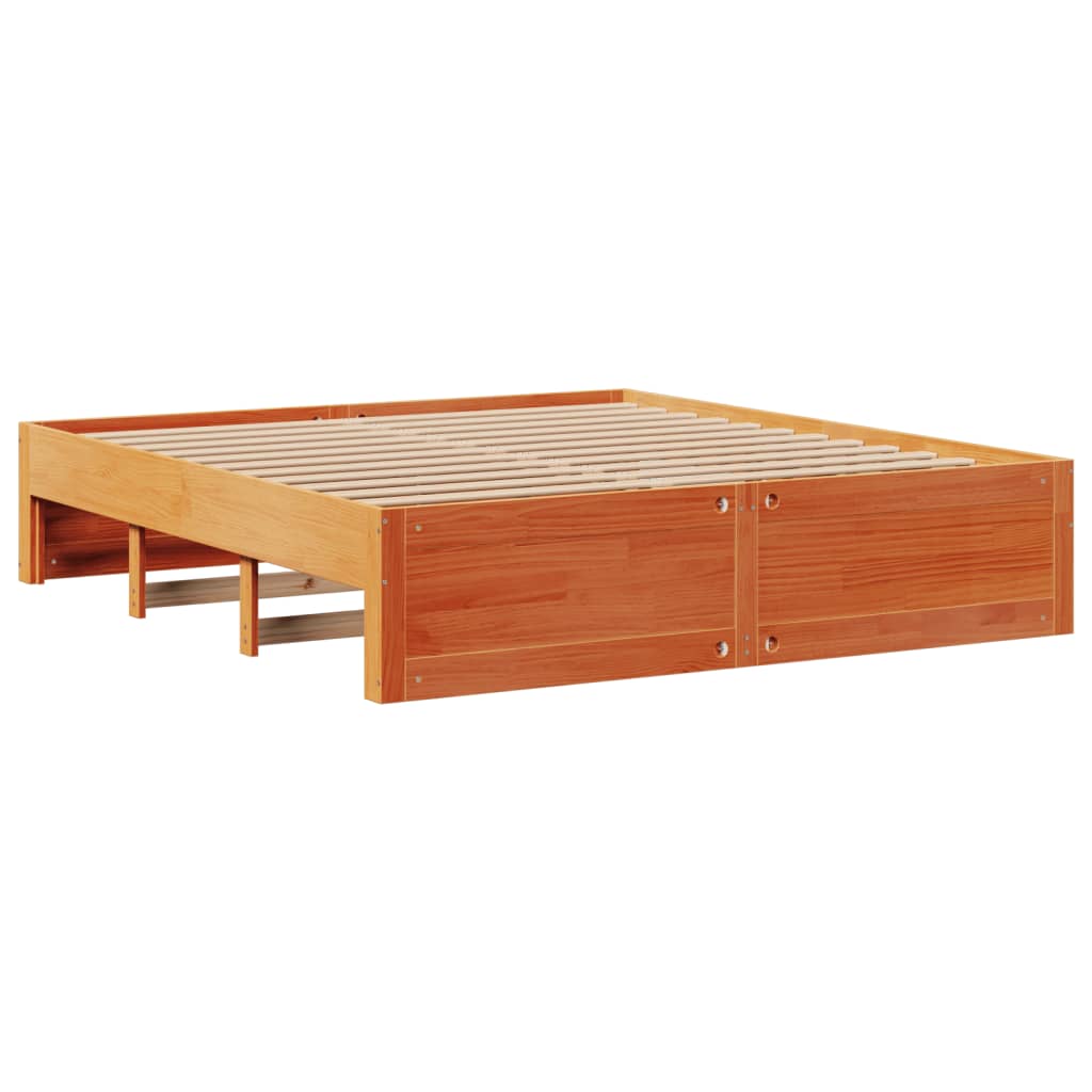 sengeramme m. skuffer 180x200 cm uden madras massivt fyr brun