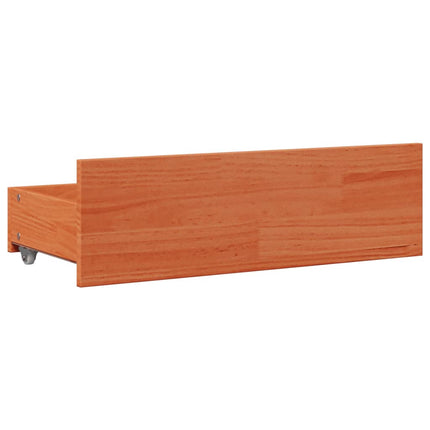 sengeramme m. skuffer 180x200 cm uden madras massivt fyr brun