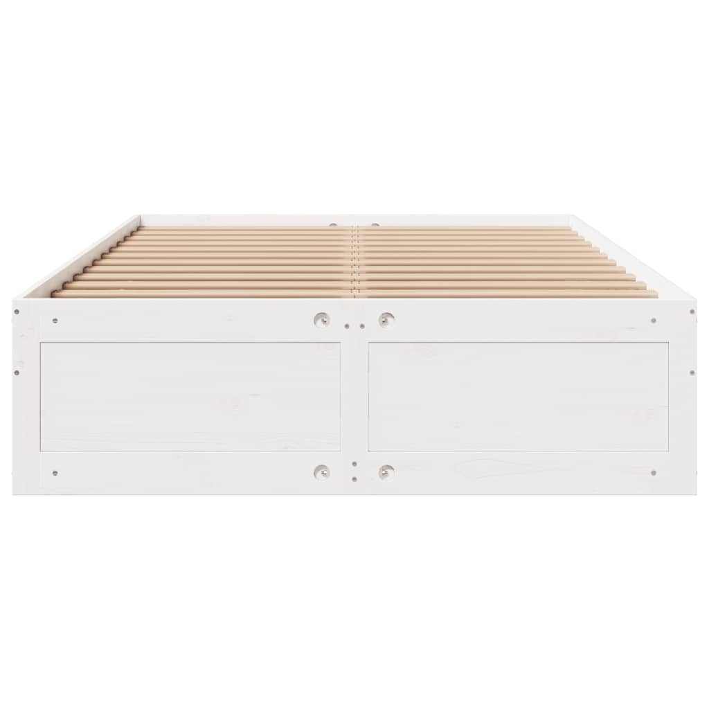 sengeramme m. skuffer 150x200 cm uden madras massivt fyr hvid