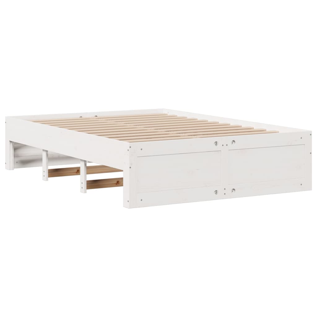 sengeramme m. skuffer 150x200 cm uden madras massivt fyr hvid