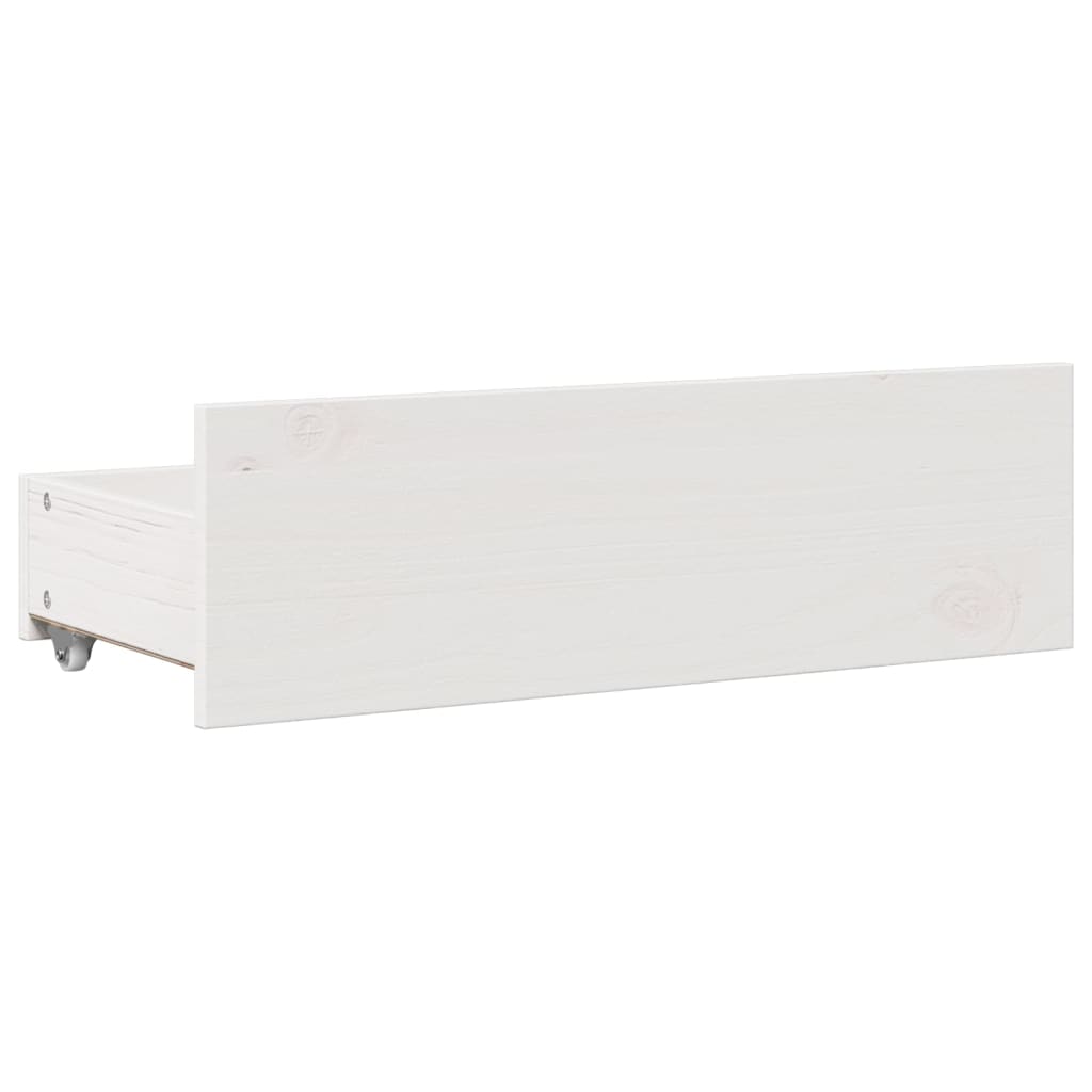 sengeramme m. skuffer 150x200 cm uden madras massivt fyr hvid