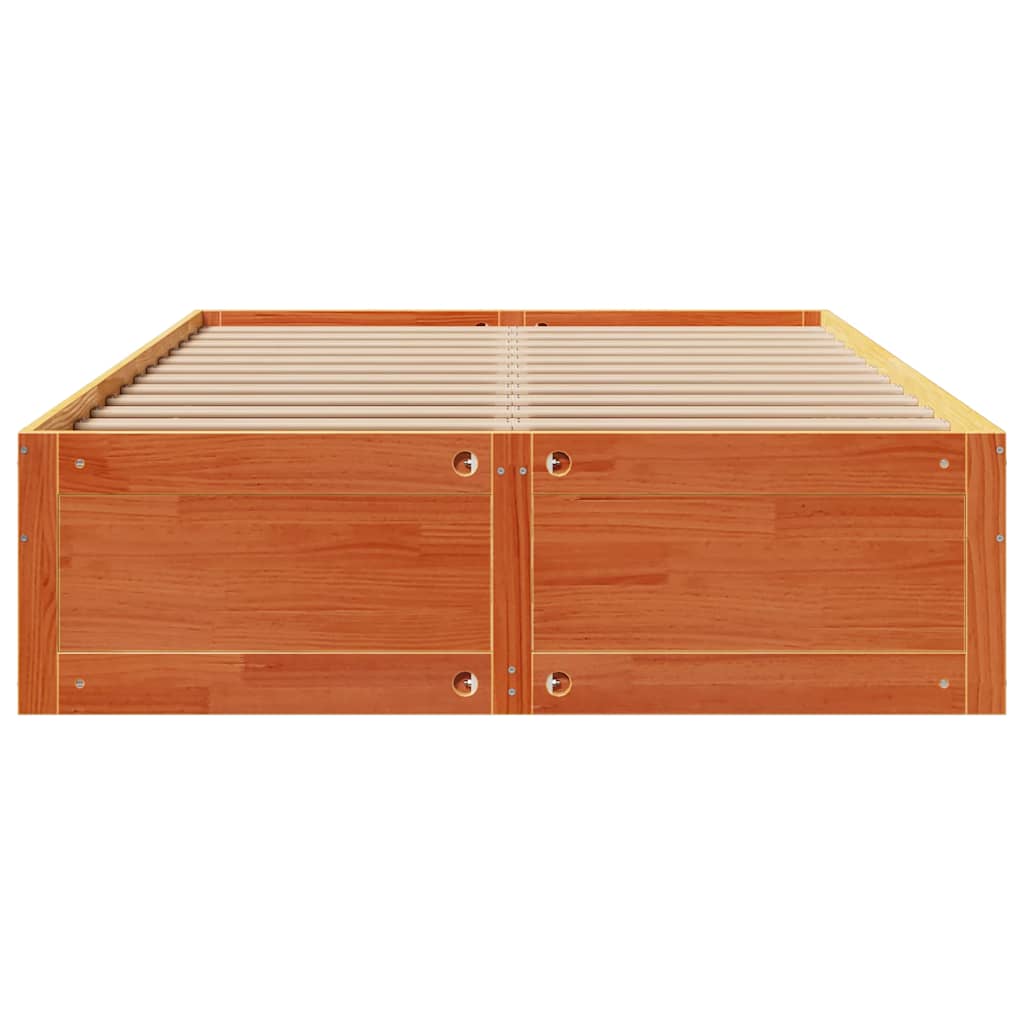 sengeramme m. skuffer 150x200 cm uden madras massivt fyr brun
