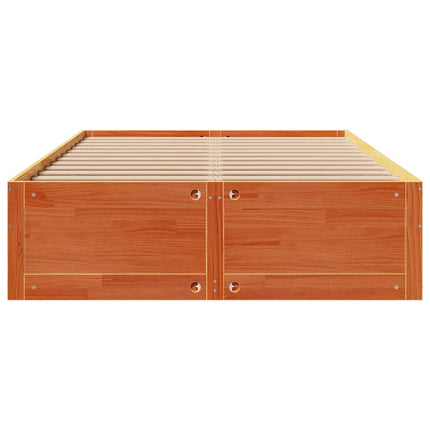 sengeramme m. skuffer 150x200 cm uden madras massivt fyr brun