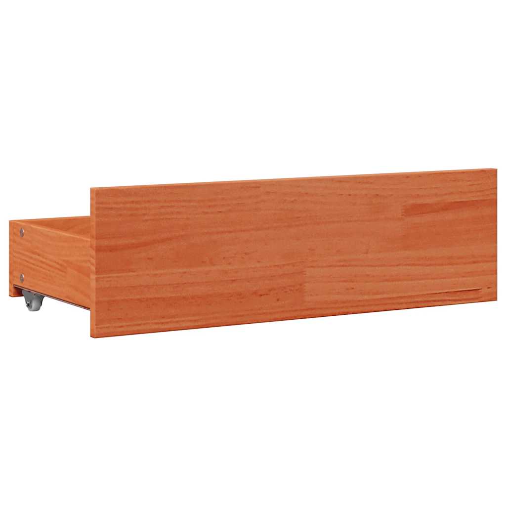 sengeramme m. skuffer 150x200 cm uden madras massivt fyr brun