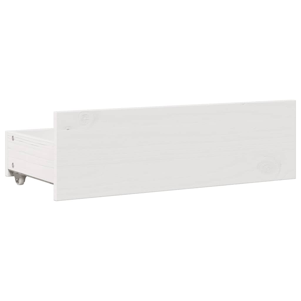 sengeramme m. skuffer 140x200 cm uden madras massivt fyr hvid