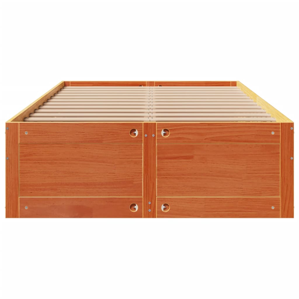 sengeramme m. skuffer 120x200 cm uden madras massivt fyr brun