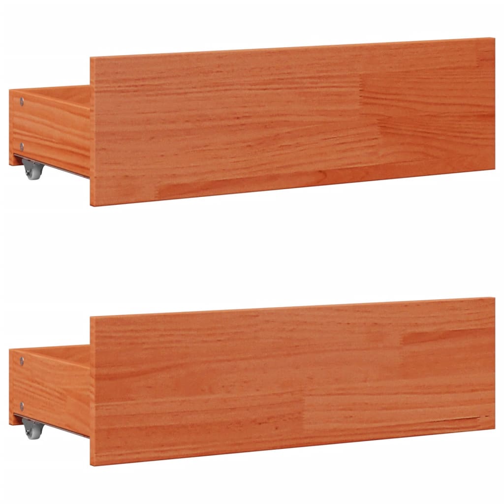 sengeramme m. skuffer 120x200 cm uden madras massivt fyr brun
