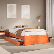 sengeramme m. skuffer 120x200 cm uden madras massivt fyr brun