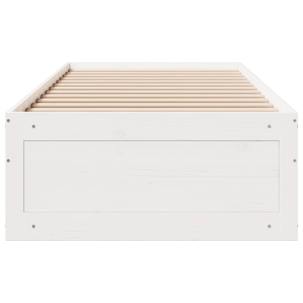sengeramme m. skuffer 90x200 cm uden madras massivt fyr hvid