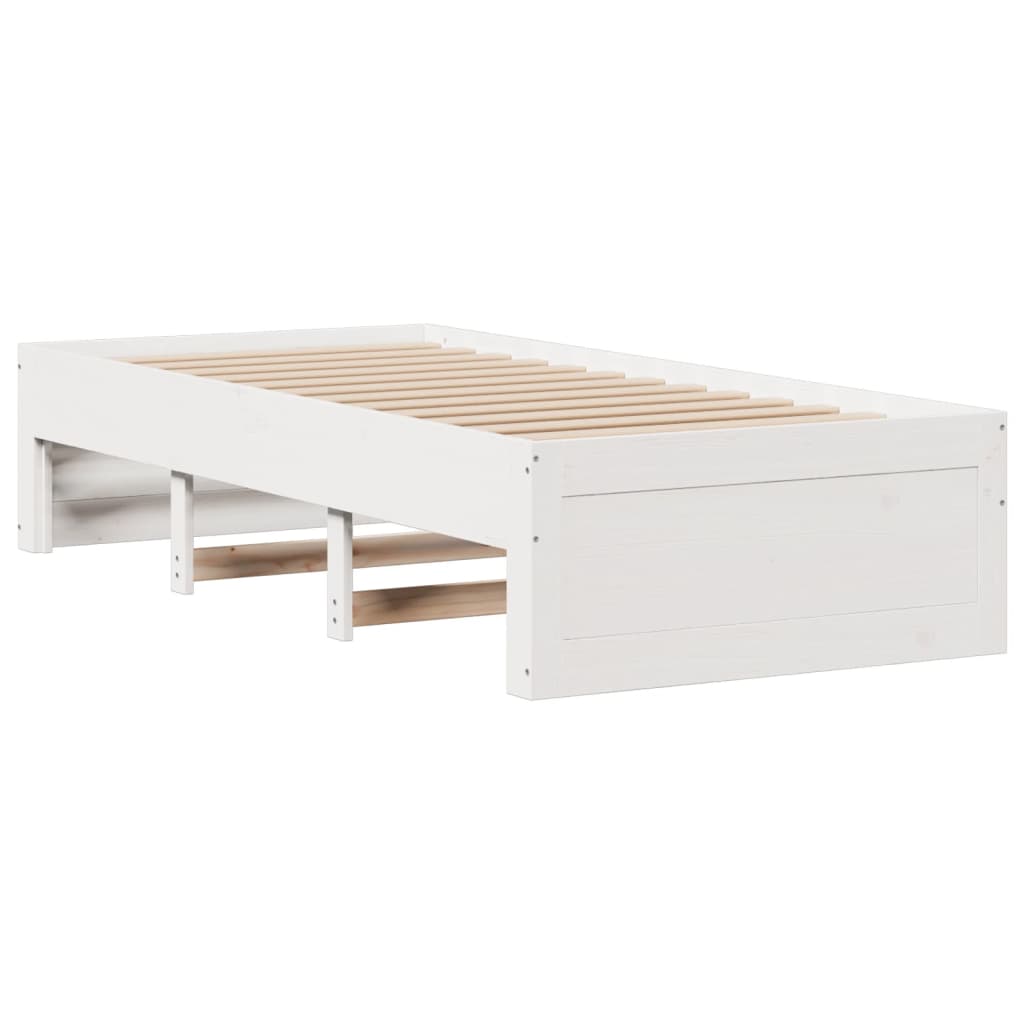 sengeramme m. skuffer 90x200 cm uden madras massivt fyr hvid