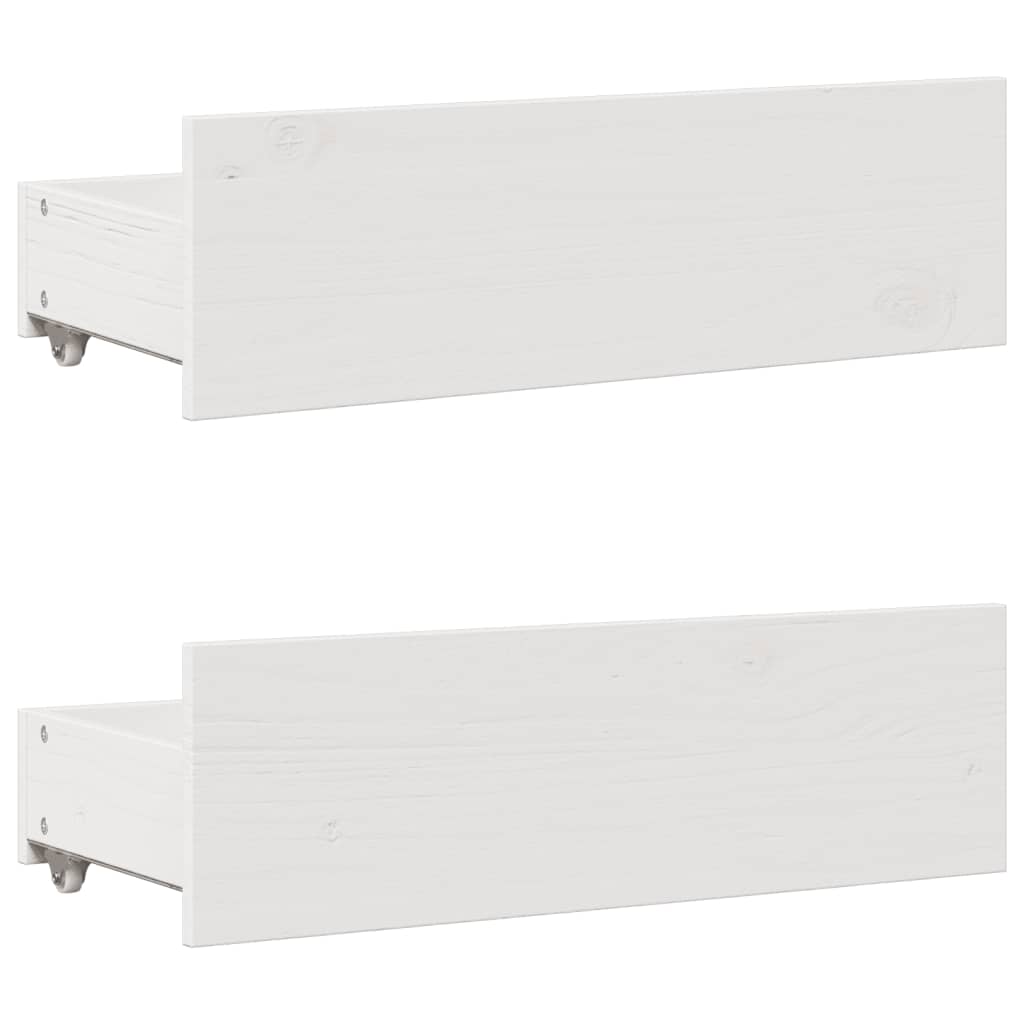 sengeramme m. skuffer 90x200 cm uden madras massivt fyr hvid