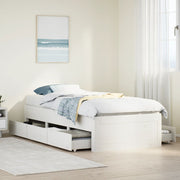 sengeramme m. skuffer 90x200 cm uden madras massivt fyr hvid