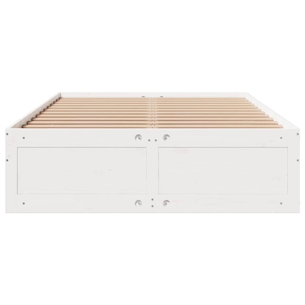 sengeramme m. skuffer 140x190 cm uden madras massivt fyr hvid