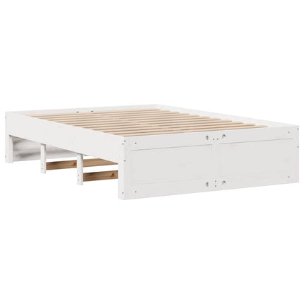 sengeramme m. skuffer 140x190 cm uden madras massivt fyr hvid