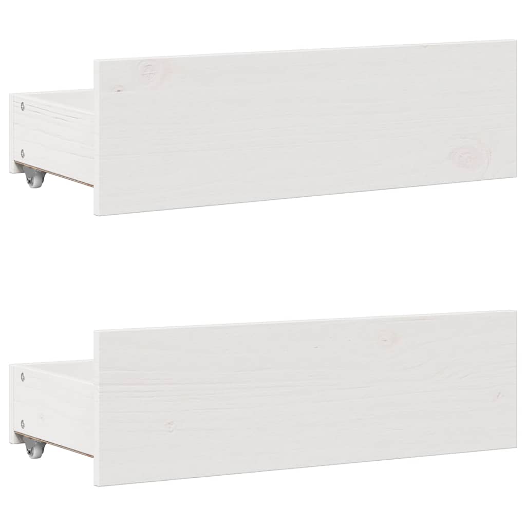 sengeramme m. skuffer 140x190 cm uden madras massivt fyr hvid