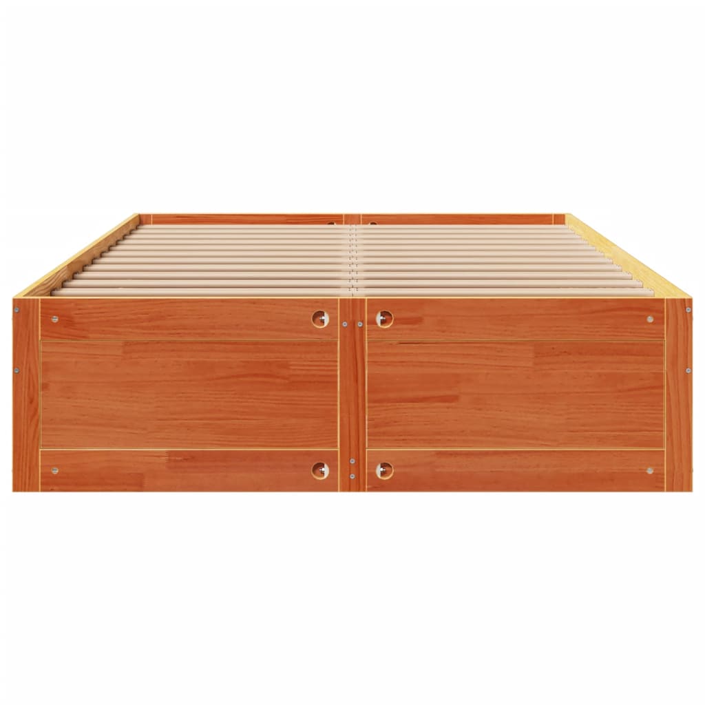 sengeramme m. skuffer 140x190 cm uden madras massivt fyr brun
