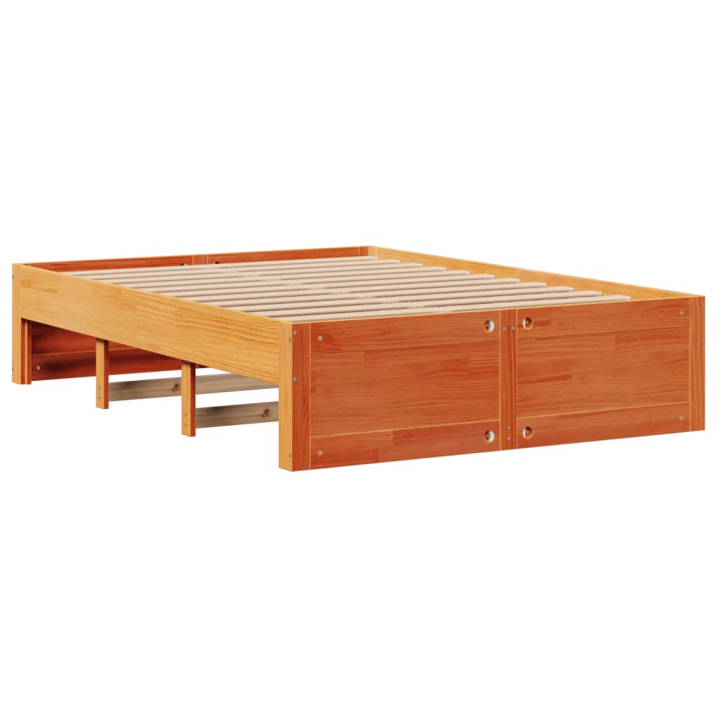 sengeramme m. skuffer 140x190 cm uden madras massivt fyr brun