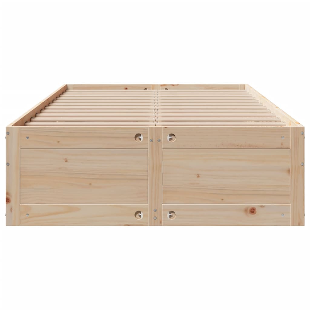 sengeramme m. skuffer 135x190 cm uden madras massivt fyr hvid
