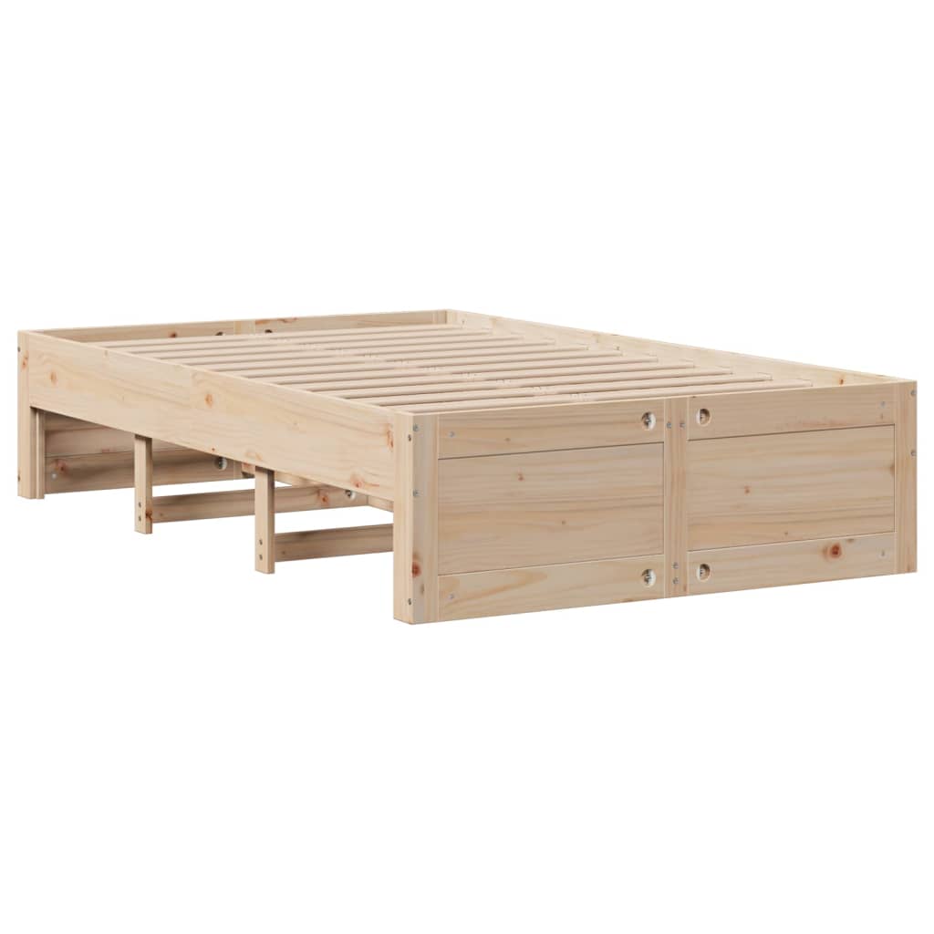 sengeramme m. skuffer 135x190 cm uden madras massivt fyr hvid