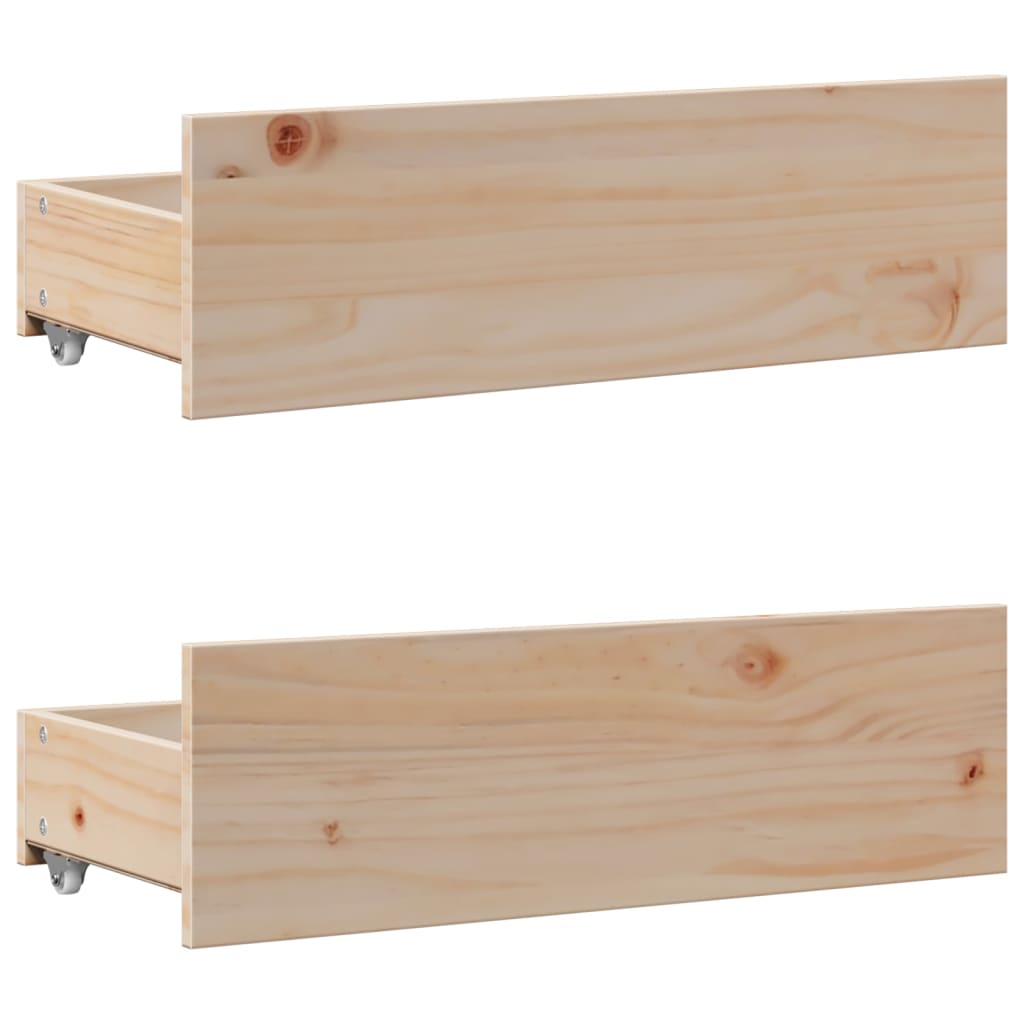 sengeramme m. skuffer 135x190 cm uden madras massivt fyr hvid