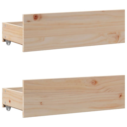 sengeramme m. skuffer 135x190 cm uden madras massivt fyr hvid