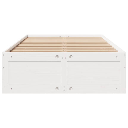 sengeramme m. skuffer 135x190 cm uden madras massivt fyr hvid
