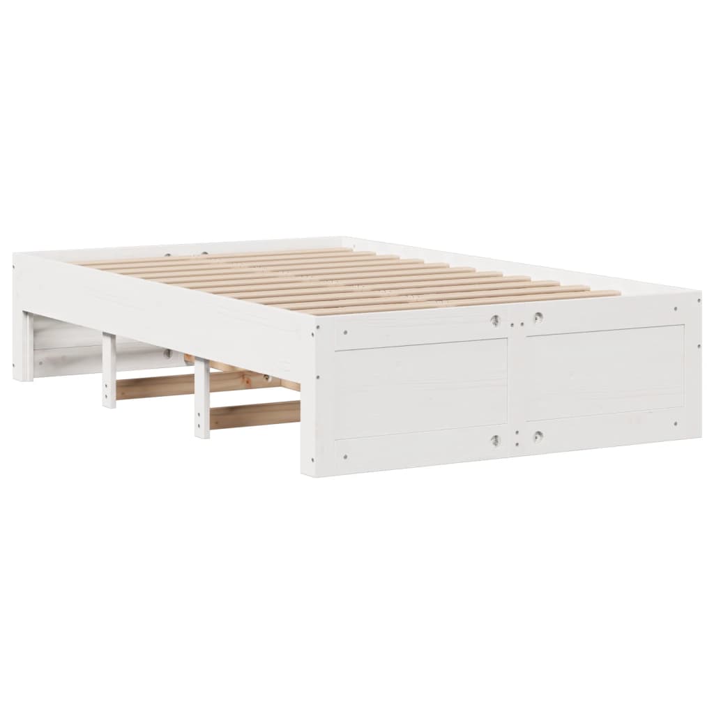 sengeramme m. skuffer 135x190 cm uden madras massivt fyr hvid
