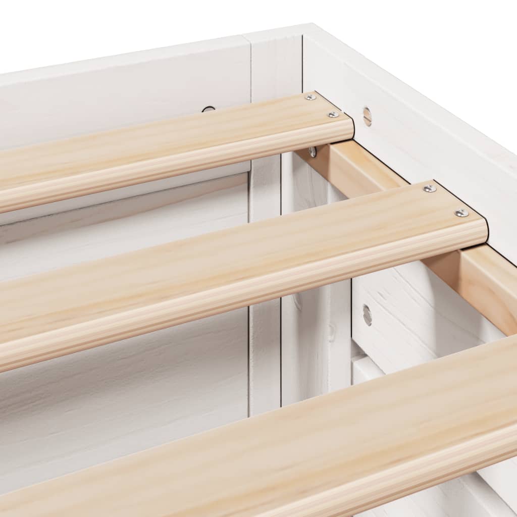sengeramme m. skuffer 90x190 cm uden madras massivt fyr hvid
