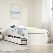 sengeramme m. skuffer 90x190 cm uden madras massivt fyr hvid