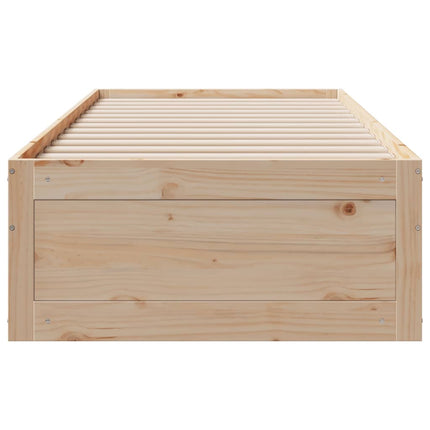 sengeramme uden madras med skuffer 75x190 cm massivt fyrretræ