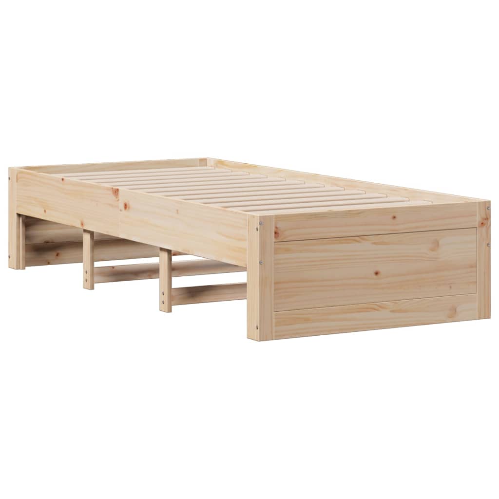 sengeramme uden madras med skuffer 75x190 cm massivt fyrretræ