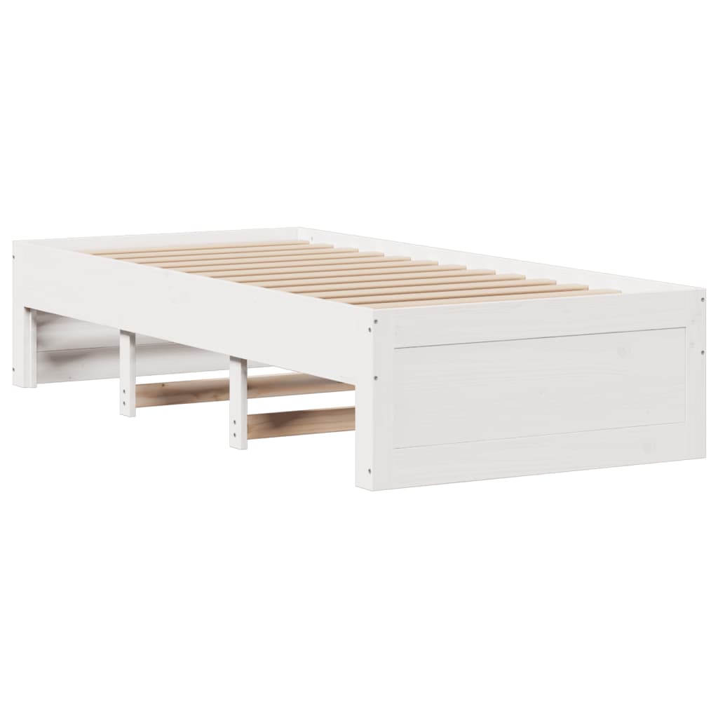 sengeramme m. skuffer 75x190 cm uden madras massivt fyr hvid