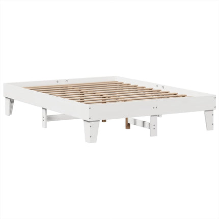 sengeramme uden madras 160x200 cm massivt fyrretræ hvid