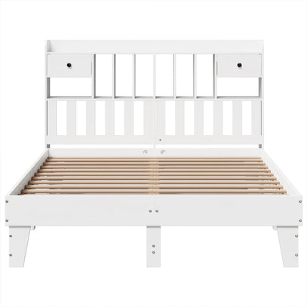 sengeramme uden madras 150x200 cm massivt fyrretræ hvid