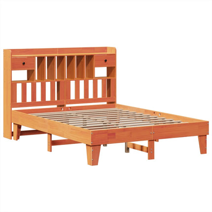 sengeramme uden madras 150x200 cm massivt fyrretræ gyldenbrun