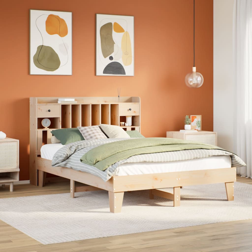 sengeramme uden madras 140x200 cm massivt fyrretræ