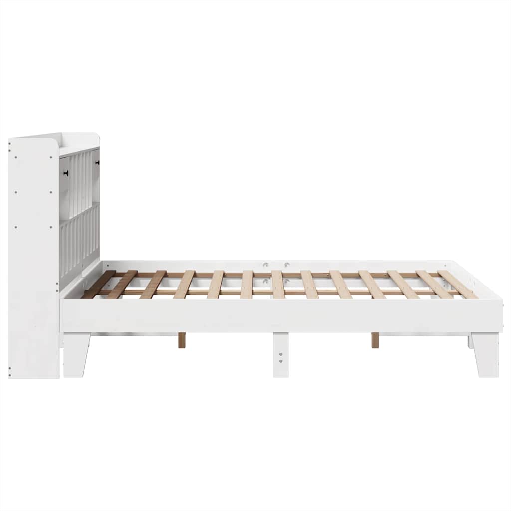 sengeramme uden madras 140x200 cm massivt fyrretræ hvid