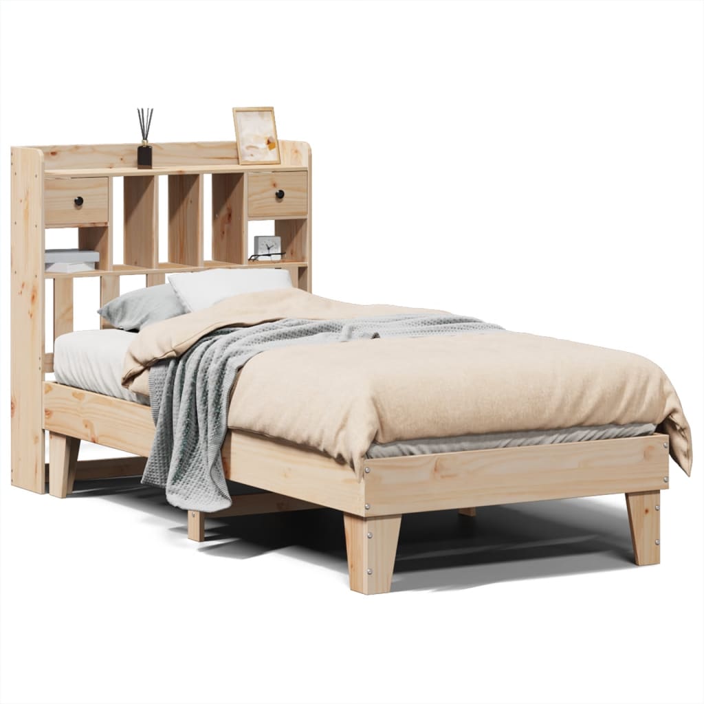 sengeramme uden madras 100x200 cm massivt fyrretræ