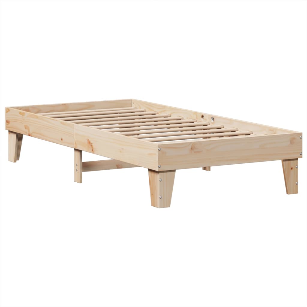 sengeramme uden madras 100x200 cm massivt fyrretræ