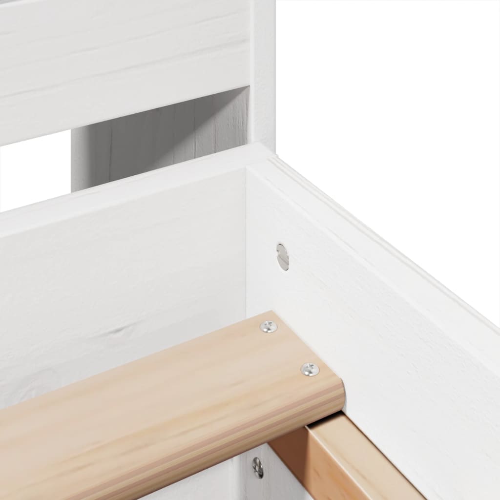 sengeramme uden madras 140x190 cm massivt fyrretræ hvid